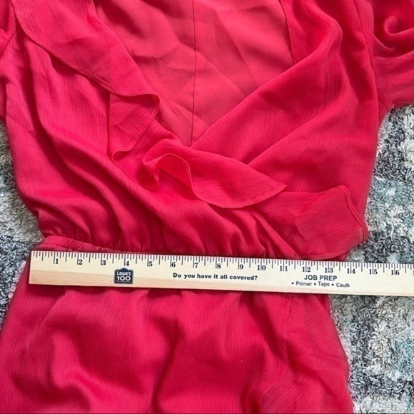 Chelsea28 Womens Long Sleeve Ruffle Chiffon Women's Wrap Midi Dress size small - Picture 11 of 13